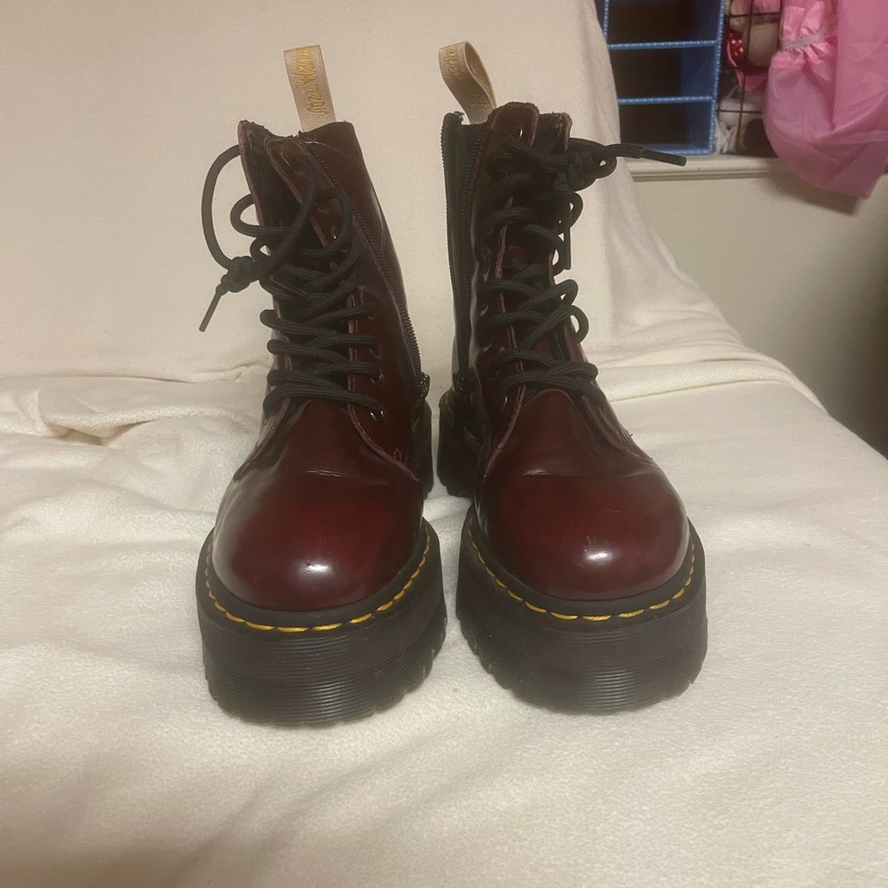 Women's Burgundy Lace-Up Boots